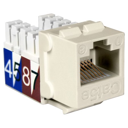 QUEST TECHNOLOGY INTERNATIONAL Cat5E Slim-Style 90 Degree Keystone Jacks, 8P8C - Lt Almond NKJ-5510